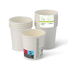 Pappbecher (beschichtet) 100 ml / 4 oz, Ø 62 mm, weiß