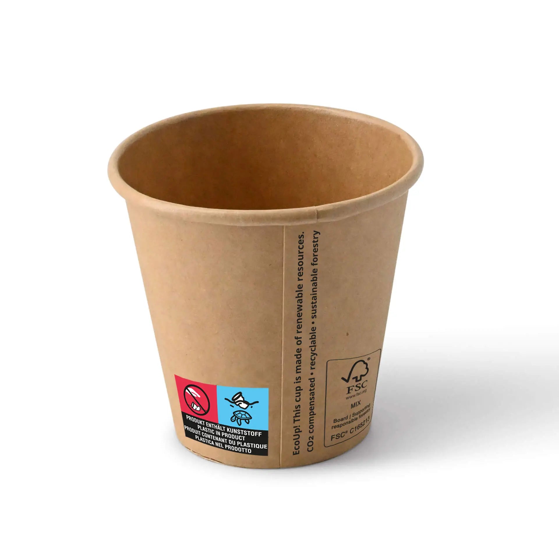 6 oz Paper cups (coated), Ø 80 mm, brown