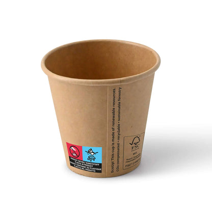 6 oz Paper cups (coated), Ø 80 mm, brown
