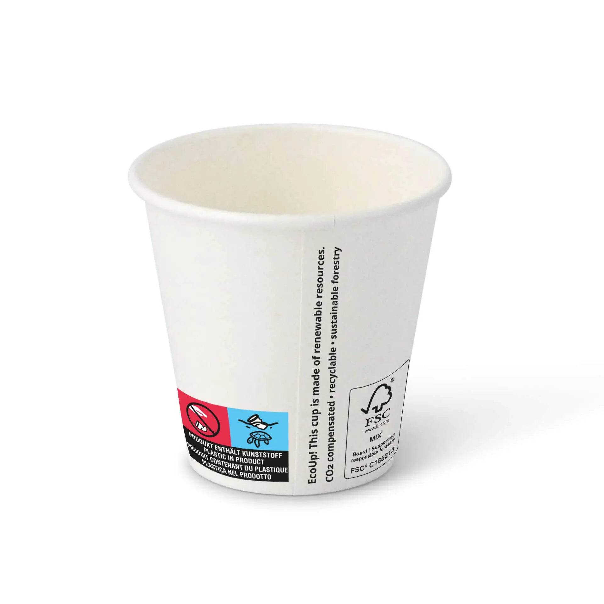 Pappbecher (beschichtet) 150 ml / 6 oz, Ø 80 mm, weiß