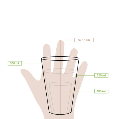 Pappbecher (beschichtet) 300 ml / 12 oz, Ø 90 mm, schwarz