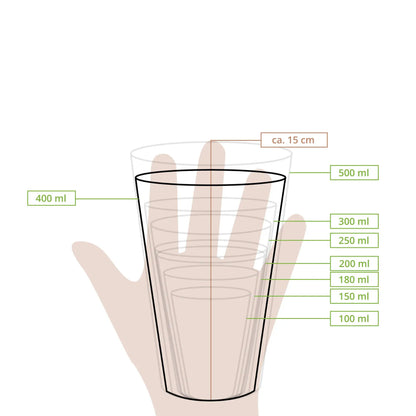 Pappbecher (beschichtet) 400 ml / 16 oz, Ø 90 mm, braun