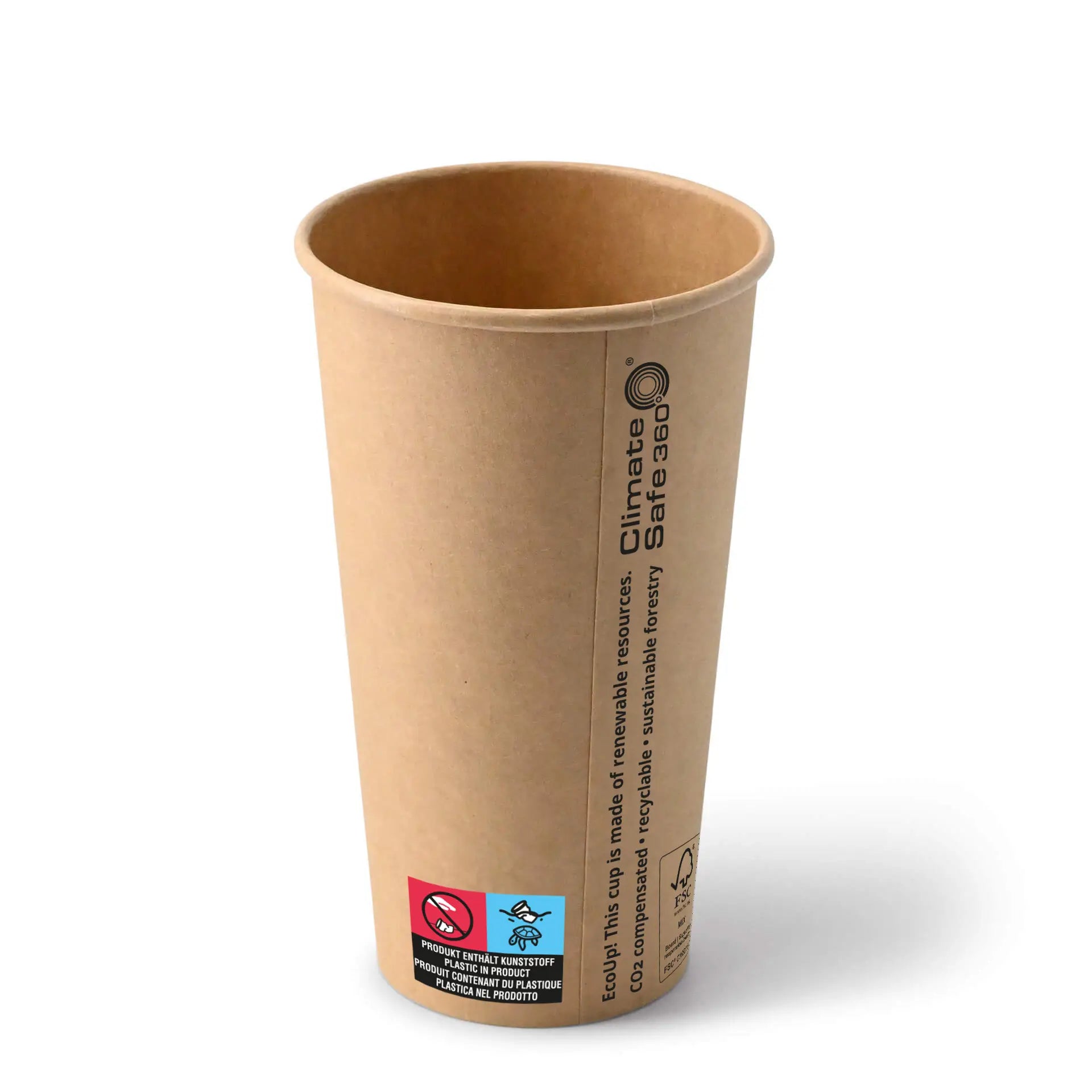 20 oz Paper cups (coated), Ø 90 mm, brown
