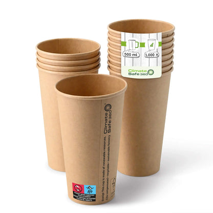 Pappbecher (beschichtet) 500 ml / 20 oz, Ø 90 mm, braun