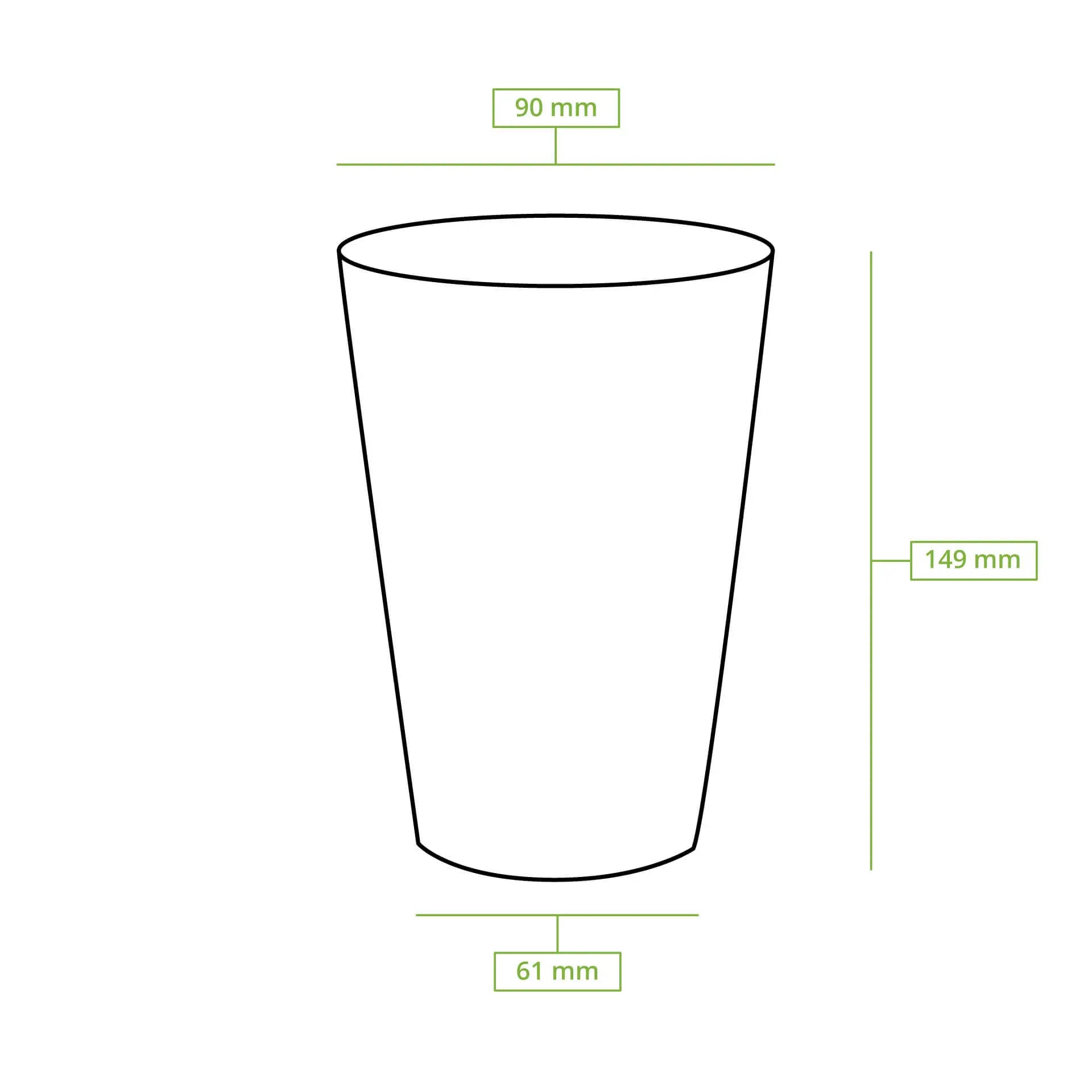 20 oz Paper cups (coated), Ø 90 mm, brown