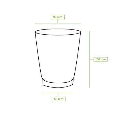 Riffelbecher (beschichtet) / Coffee to go Becher 250 ml / 10 oz, Ø 90 mm, braun, innen weiß