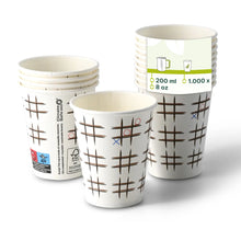 Pappbecher bedruckt "Tic Tac Toe" (beschichtet) 200 ml / 8 oz, Ø 80 mm, weiß