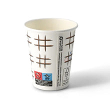 Pappbecher bedruckt "Tic Tac Toe" (beschichtet) 200 ml / 8 oz, Ø 80 mm, weiß