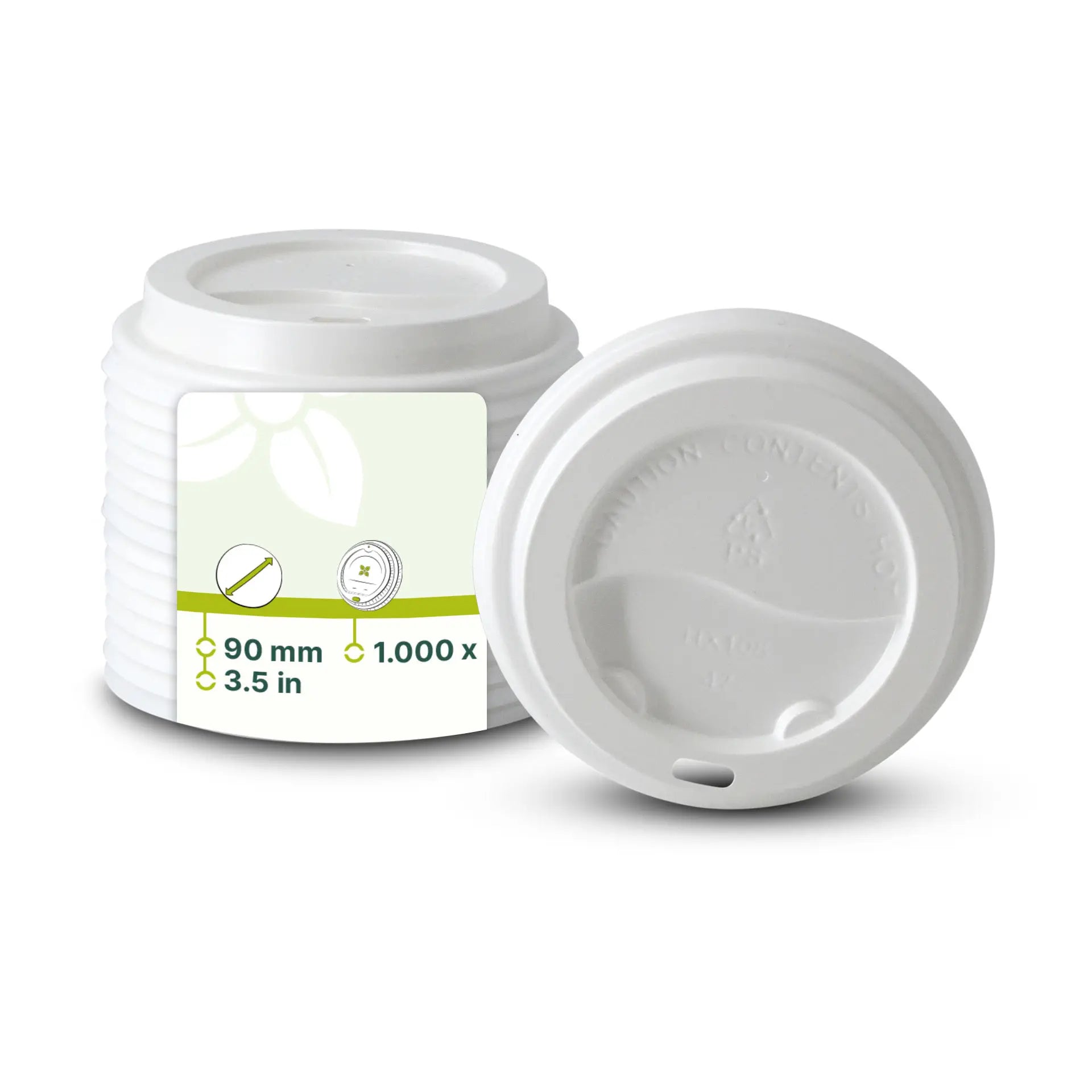 PS lid Ø 90 mm, white, drinking hole