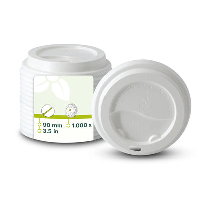 PS lid Ø 90 mm, white, drinking hole