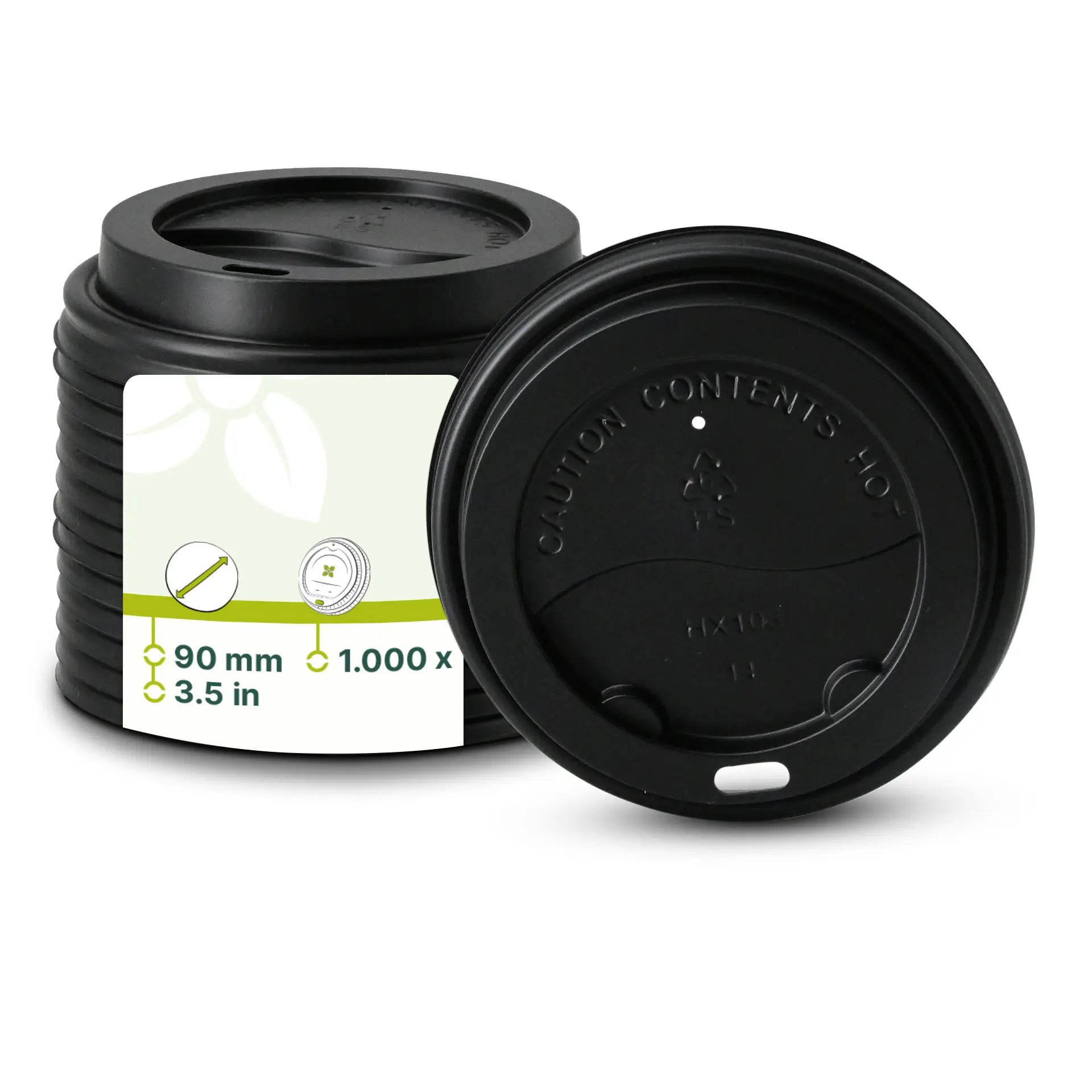 PS lid Ø 90 mm, black, drinking hole