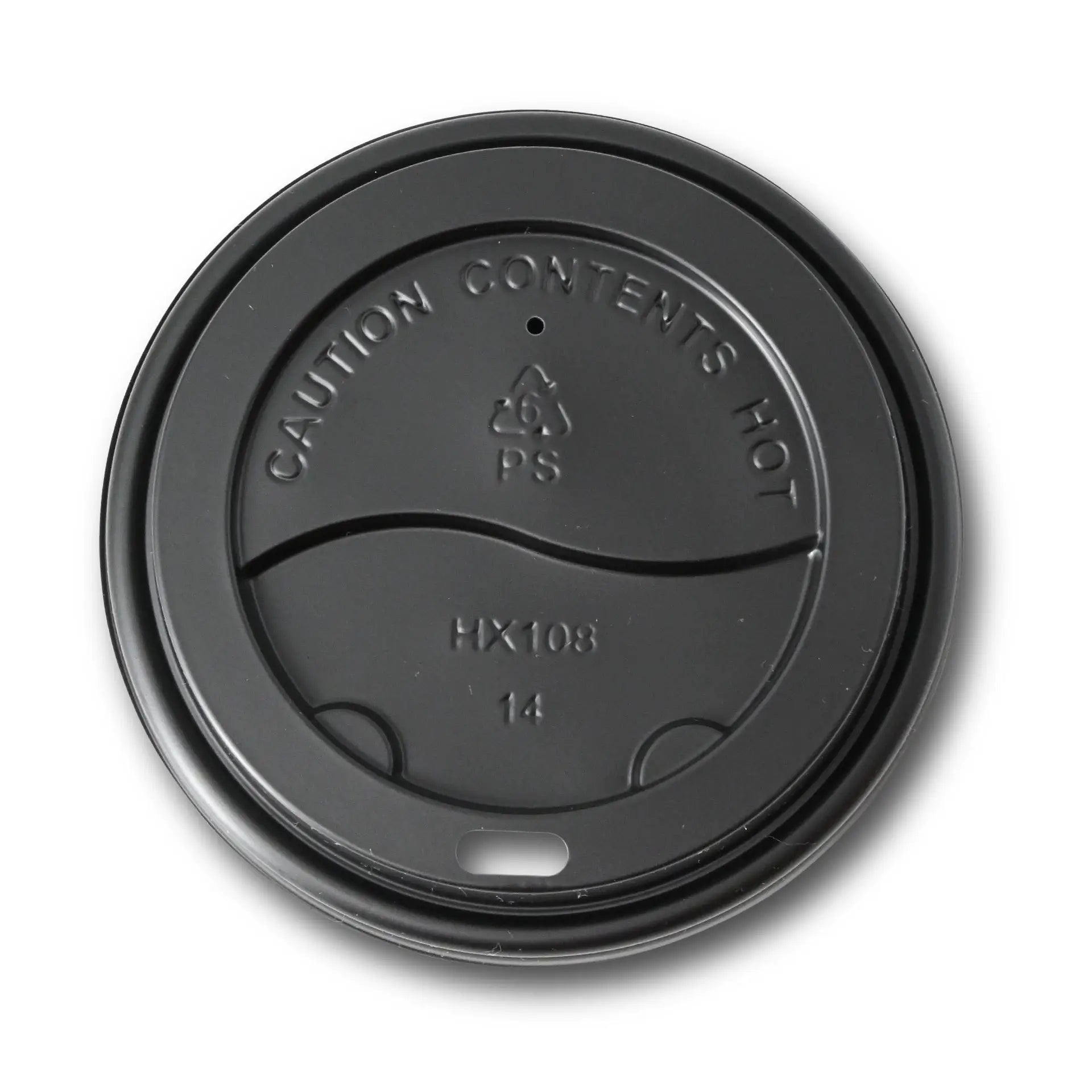 PS lid Ø 90 mm, black, drinking hole