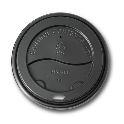 PS lid Ø 90 mm, black, drinking hole