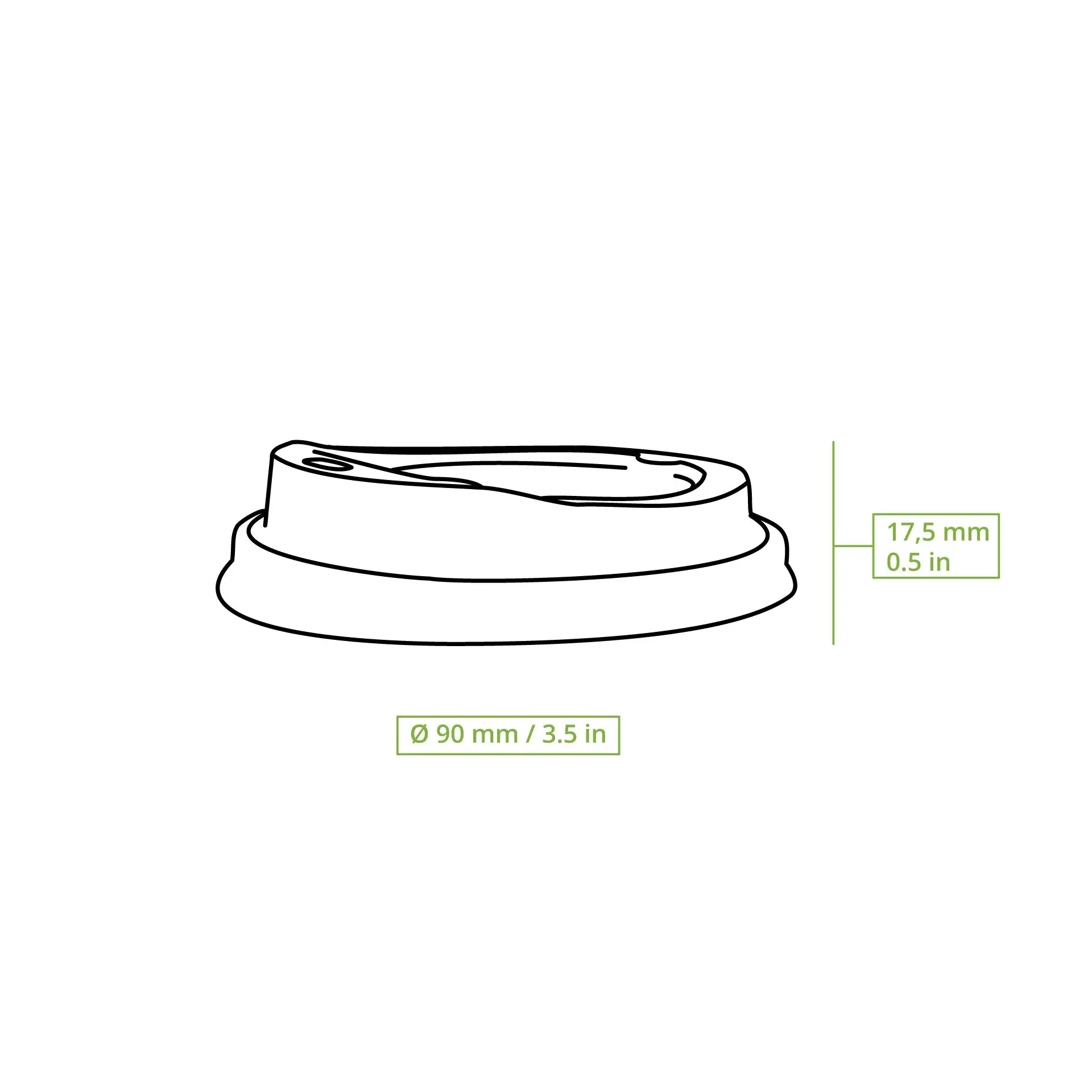 PS lid Ø 90 mm, black, drinking hole