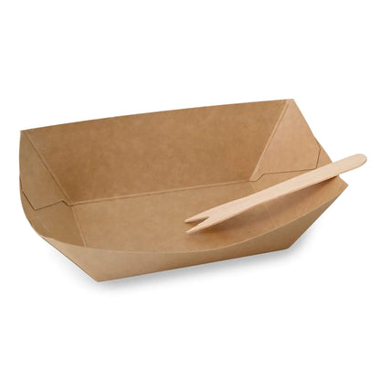 Snackschale aus Karton (beschichtet) 200 ml, 13 x 10 x 3 cm, braun