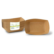Snackschale aus Karton (beschichtet) 400 ml, 17 x 12 x 4 cm, braun