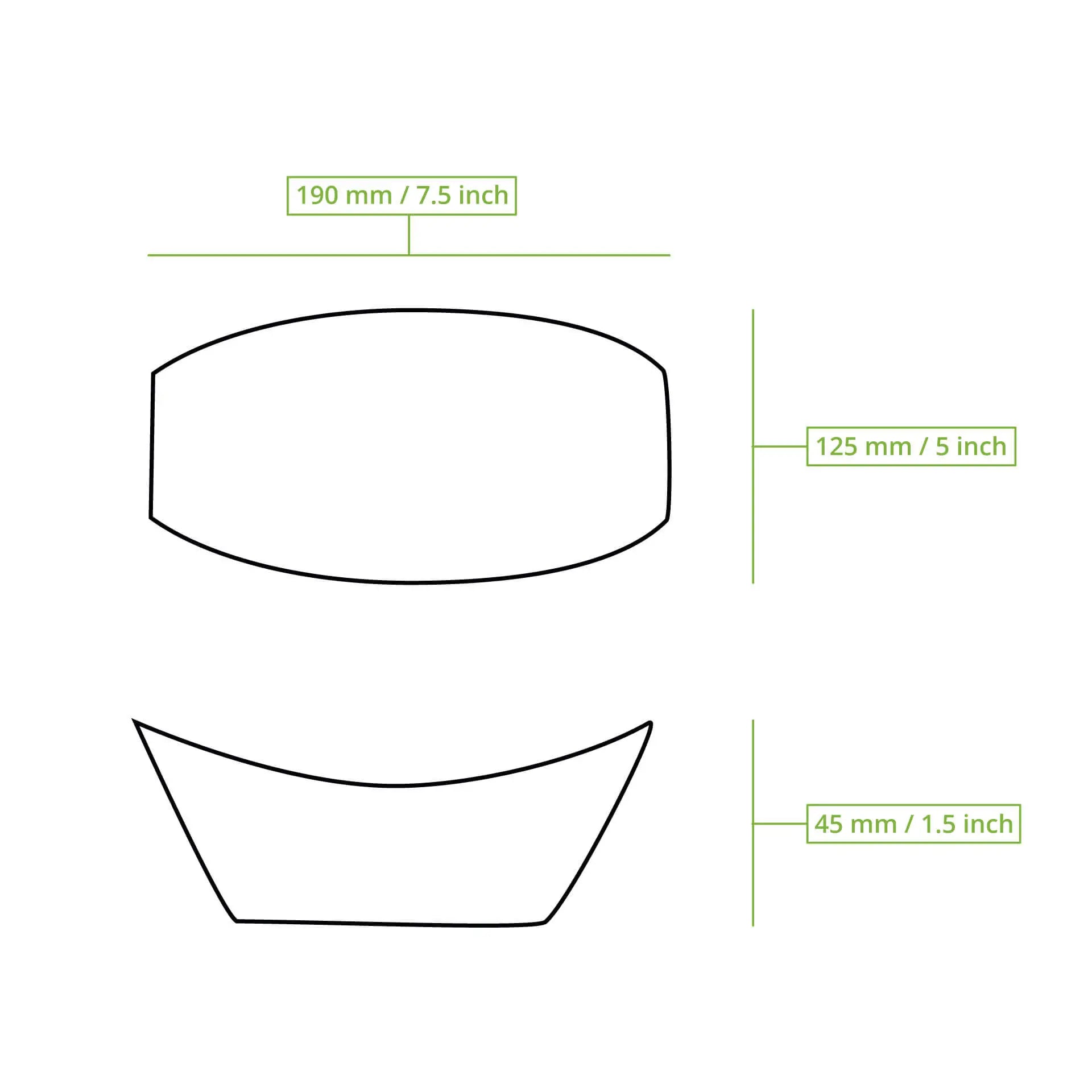 Snackschale aus Karton (beschichtet) 500 ml, 20,5 x 14 x 3 cm, braun