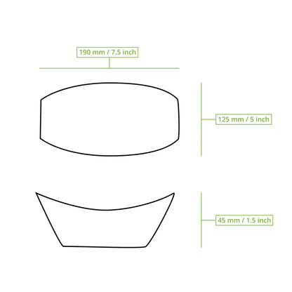 Snackschale aus Karton (beschichtet) 500 ml, 20,5 x 14 x 3 cm, braun
