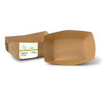 Snackschale aus Karton (beschichtet) 800 ml, 21,5 x 16 x 5,5 cm, braun