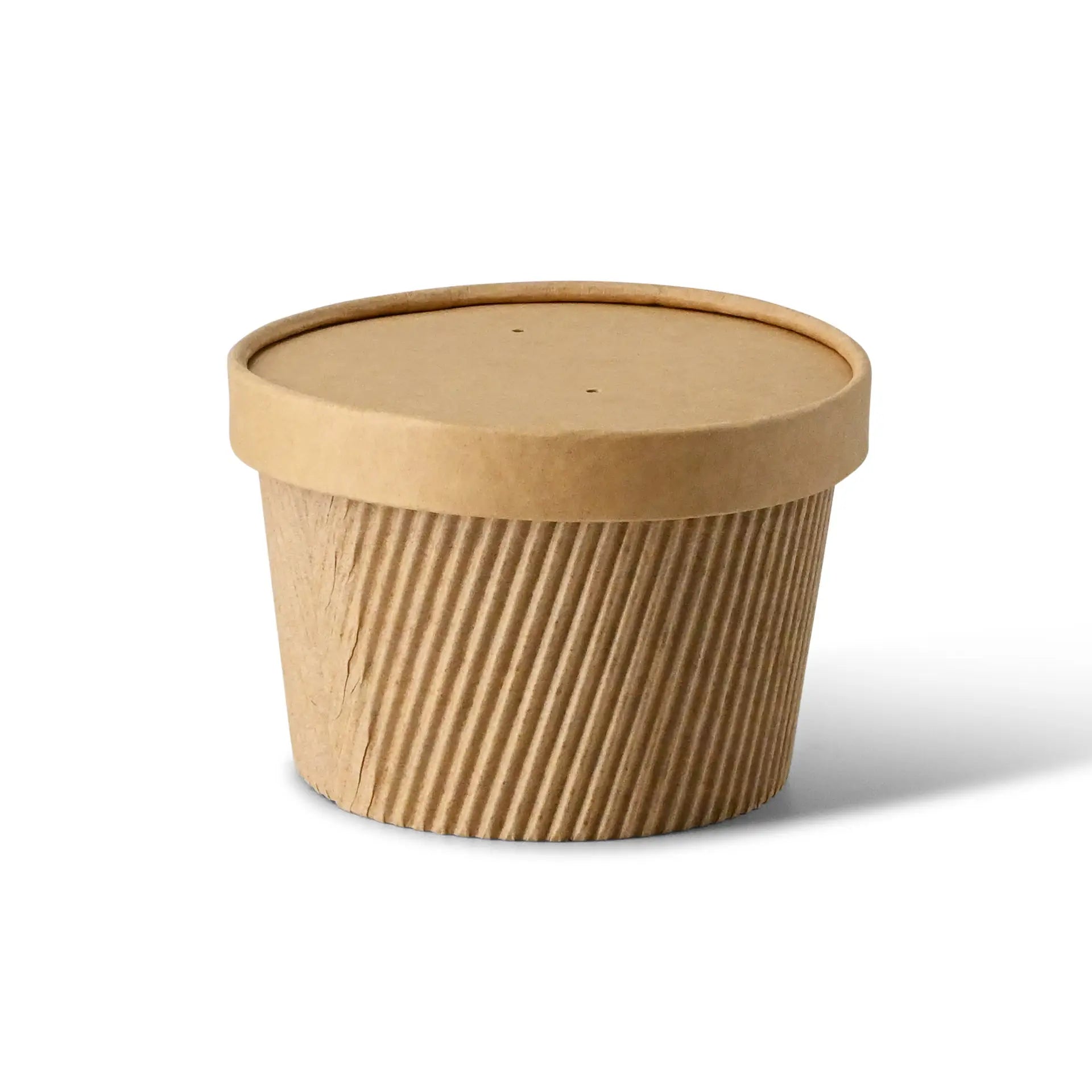 Cardboard membrane lids Ø (coated) 115 mm, brown (for soup containers)
