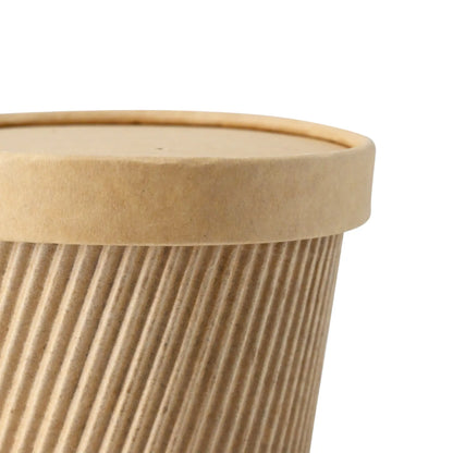 Cardboard membrane lids Ø (coated) 115 mm, brown (for soup containers)