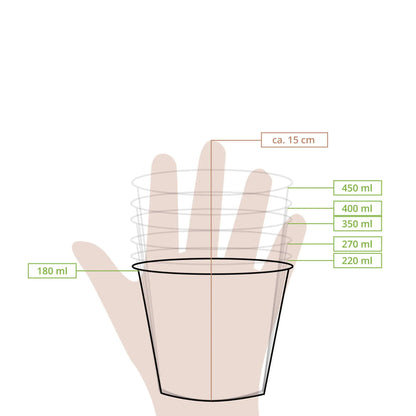 Eisbecher Pappe XS (beschichtet) 100 ml, max. 180 ml, Ø 92 mm, braun