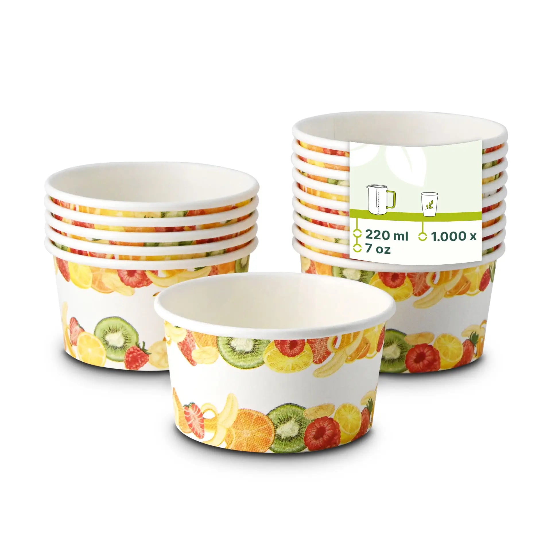 6 oz, max. 7.5 oz Paper cups ice cream XS (coated), Ø 92 mm, printed