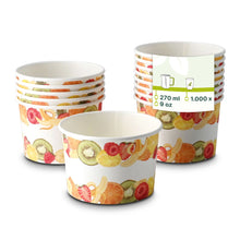 8 oz, max. 9.5 oz Paper cups ice cream XS (coated), Ø 92 mm, printed