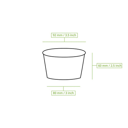 8 oz, max. 9.5 oz Paper cups ice cream XS (coated), Ø 92 mm, printed