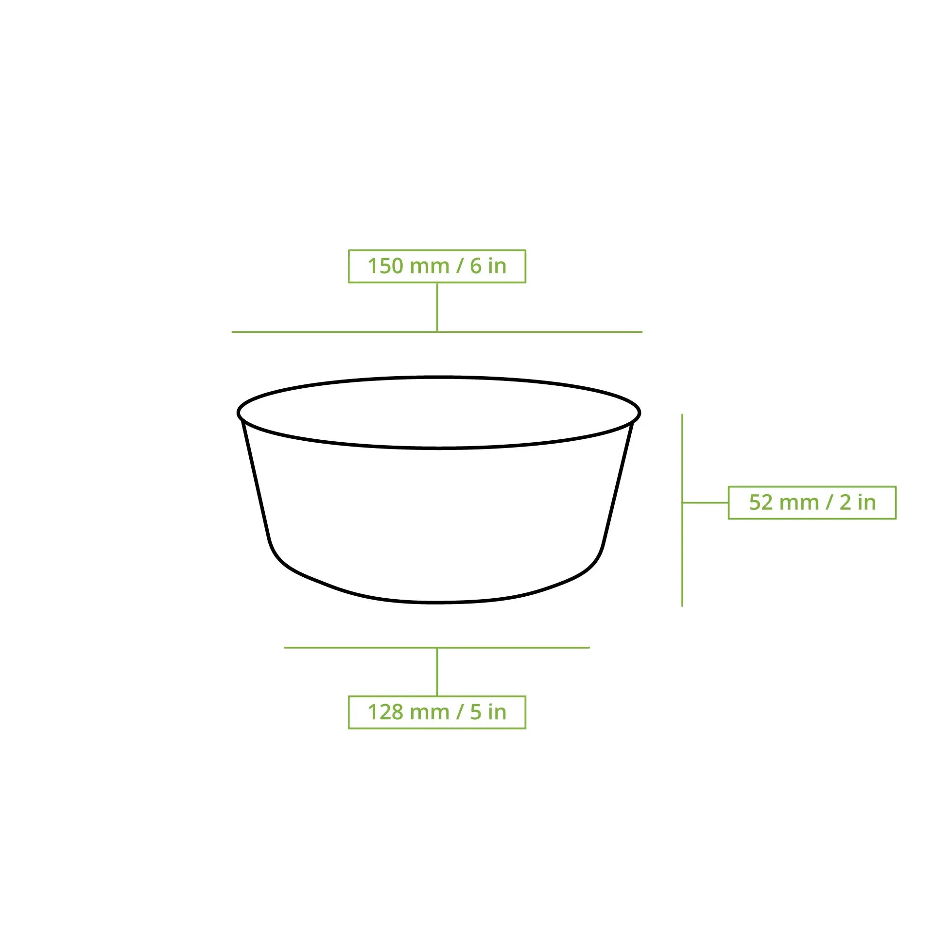 Paper bowls (coated) / Salad bowls 400 ml, Ø 150 mm, white, round (650 ml max. volume)
