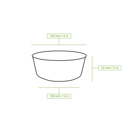 Paper bowls (coated) / Salad bowls 400 ml, Ø 150 mm, white, round (650 ml max. volume)