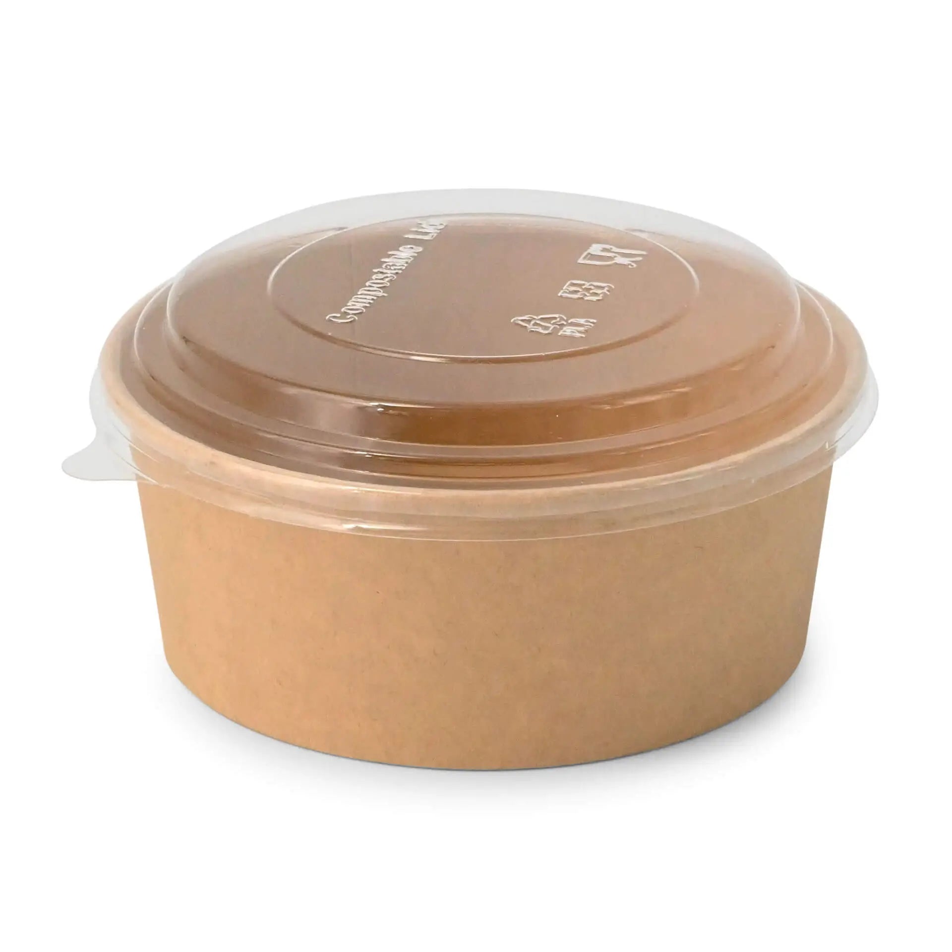 Paper bowls (coated) / Salad bowls 650 ml, Ø 150 mm, brown, round (800 ml max. volume)