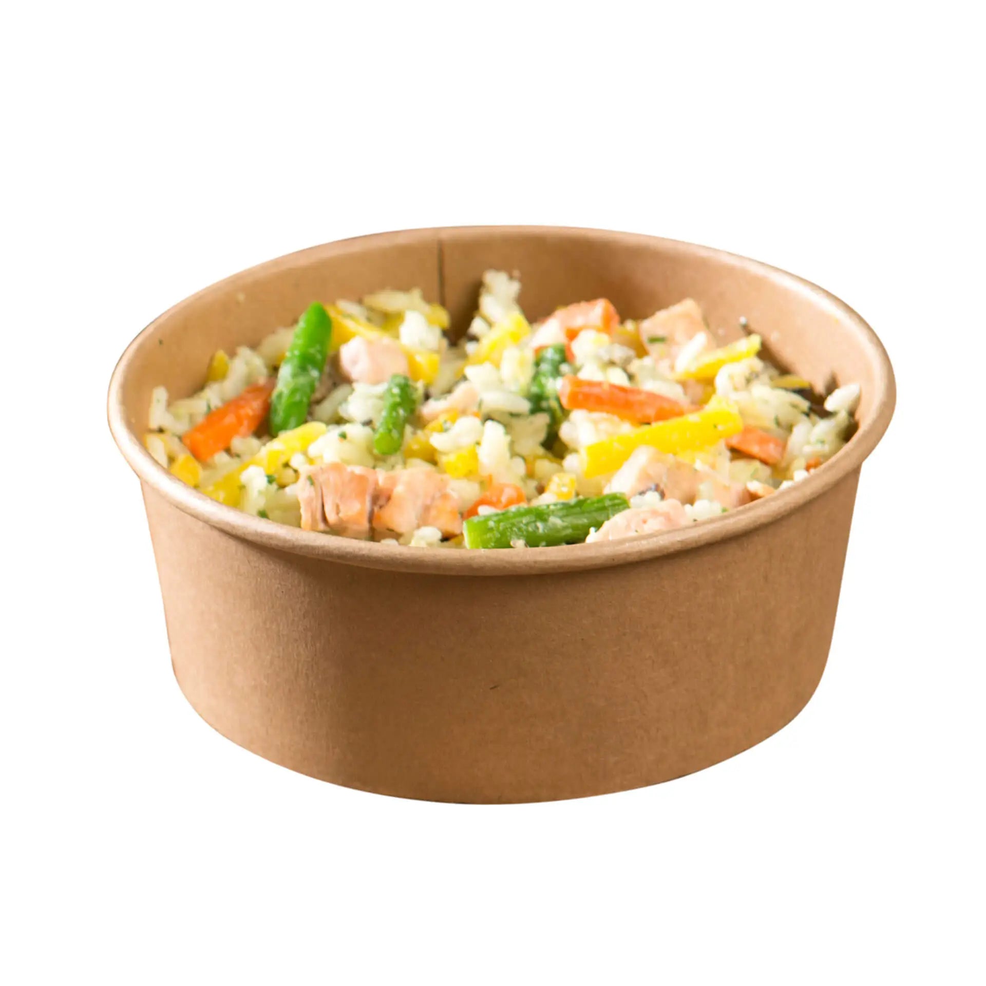 Paper bowls (coated) / Salad bowls 650 ml, Ø 150 mm, brown, round (800 ml max. volume)