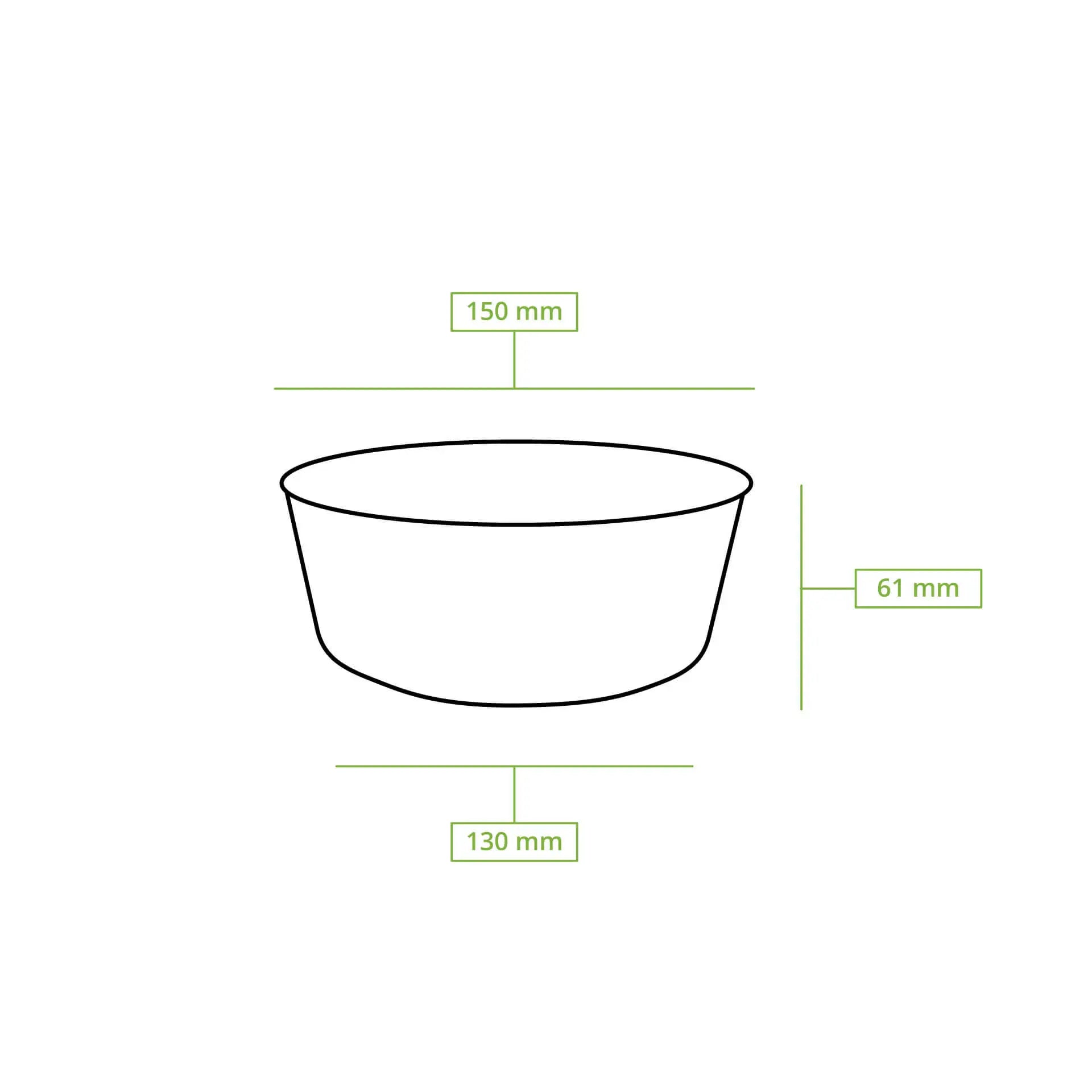Paper bowls (coated) / Salad bowls 650 ml, Ø 150 mm, brown, round (800 ml max. volume)