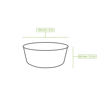 Paper bowls (coated) / Salad bowls 650 ml, Ø 150 mm, white, round (800 ml max. volume)