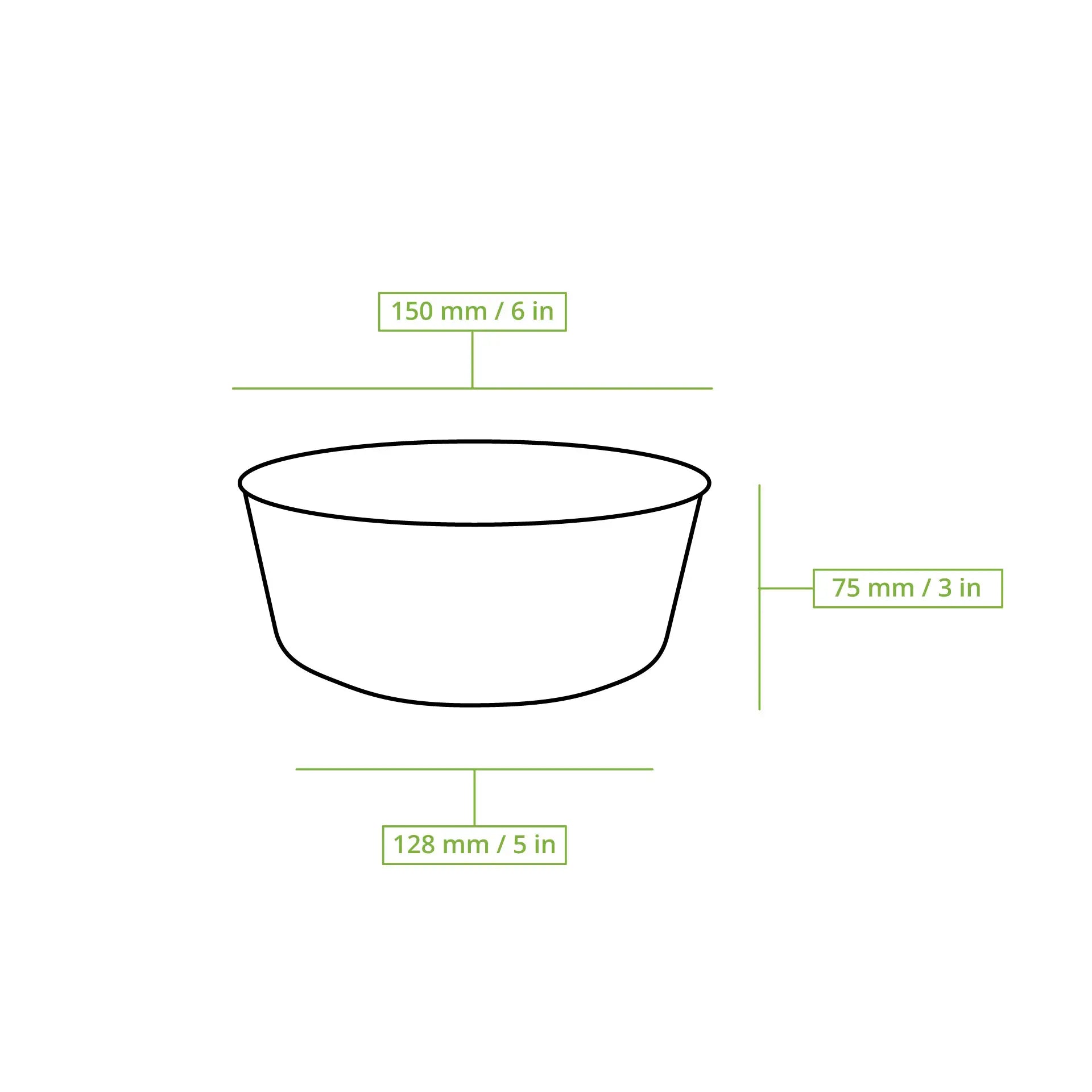 Paper bowls (coated) / Salad bowls 800 ml, Ø 150 mm, white, round (1000 ml max. volume)