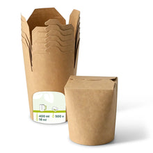 Nudelboxen / Asiaboxen aus Karton (beschichtet) 400 ml, braun