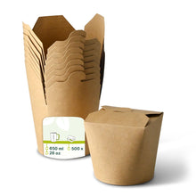 Nudelboxen / Asiaboxen aus Karton (beschichtet) 650 ml, braun