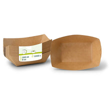 Snackschalen aus Karton 200 ml, 13,5 x 9,5 x 3,5 cm, braun