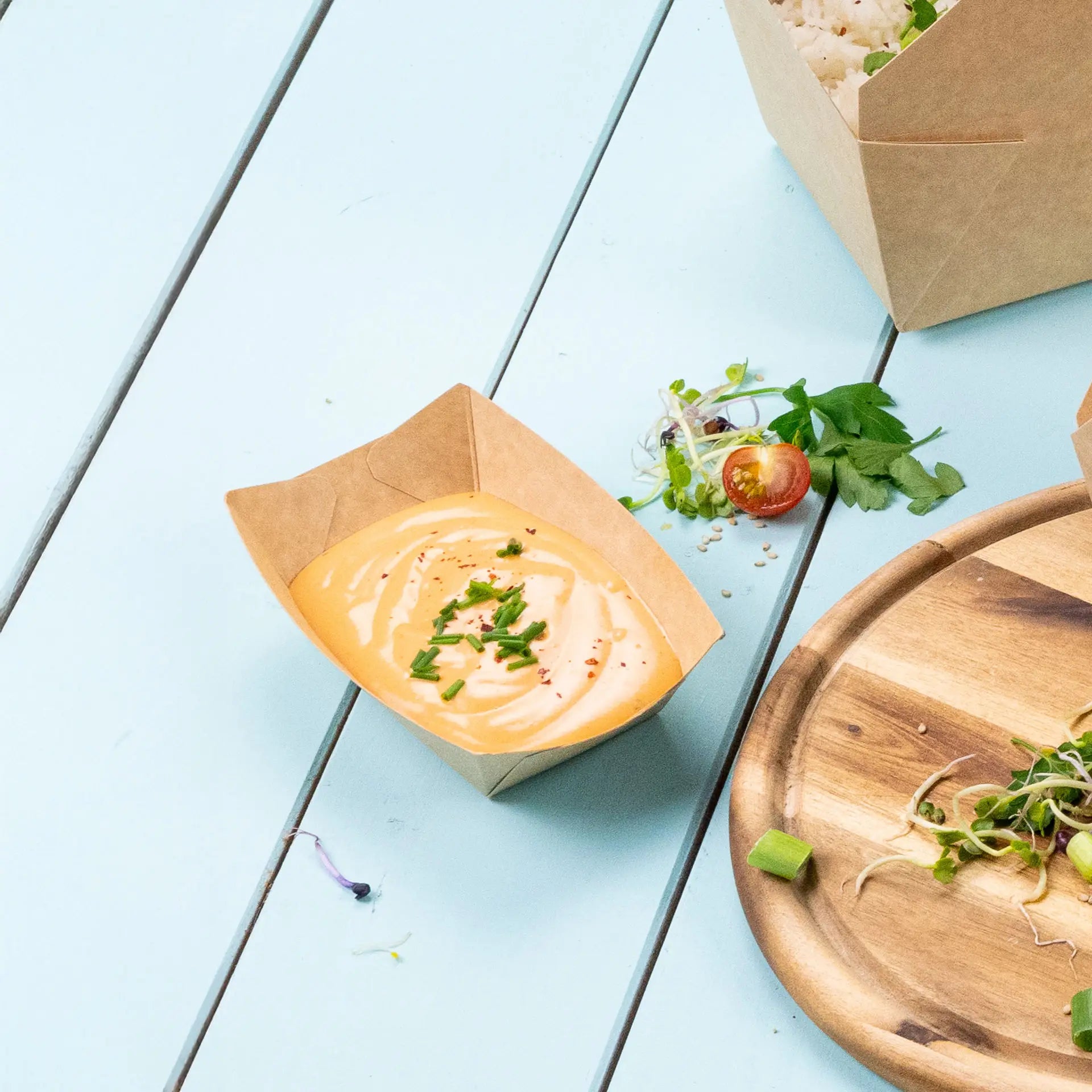 Snackschalen aus Karton 200 ml, 13,5 x 9,5 x 3,5 cm, braun