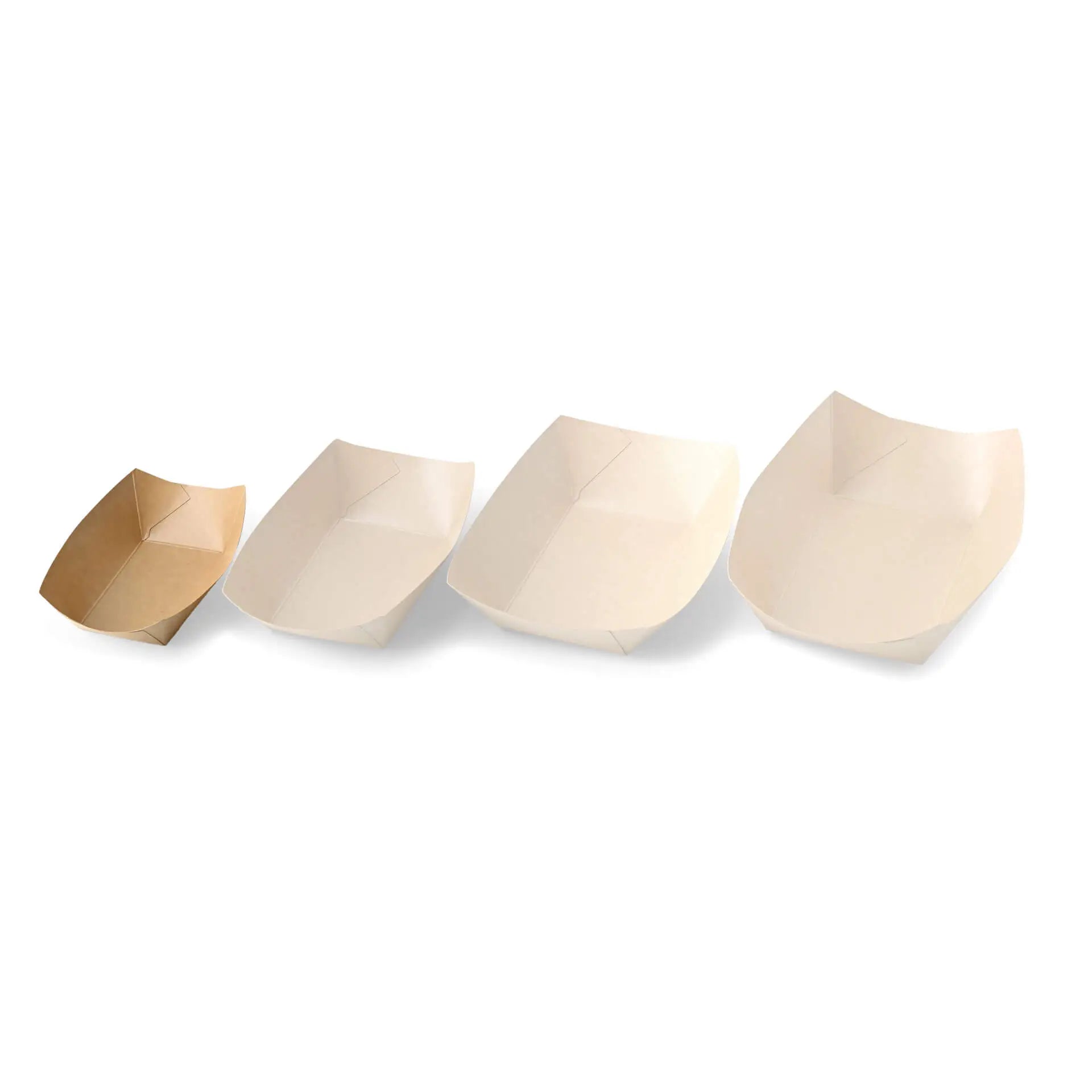 Snackschalen aus Karton 200 ml, 13,5 x 9,5 x 3,5 cm, braun