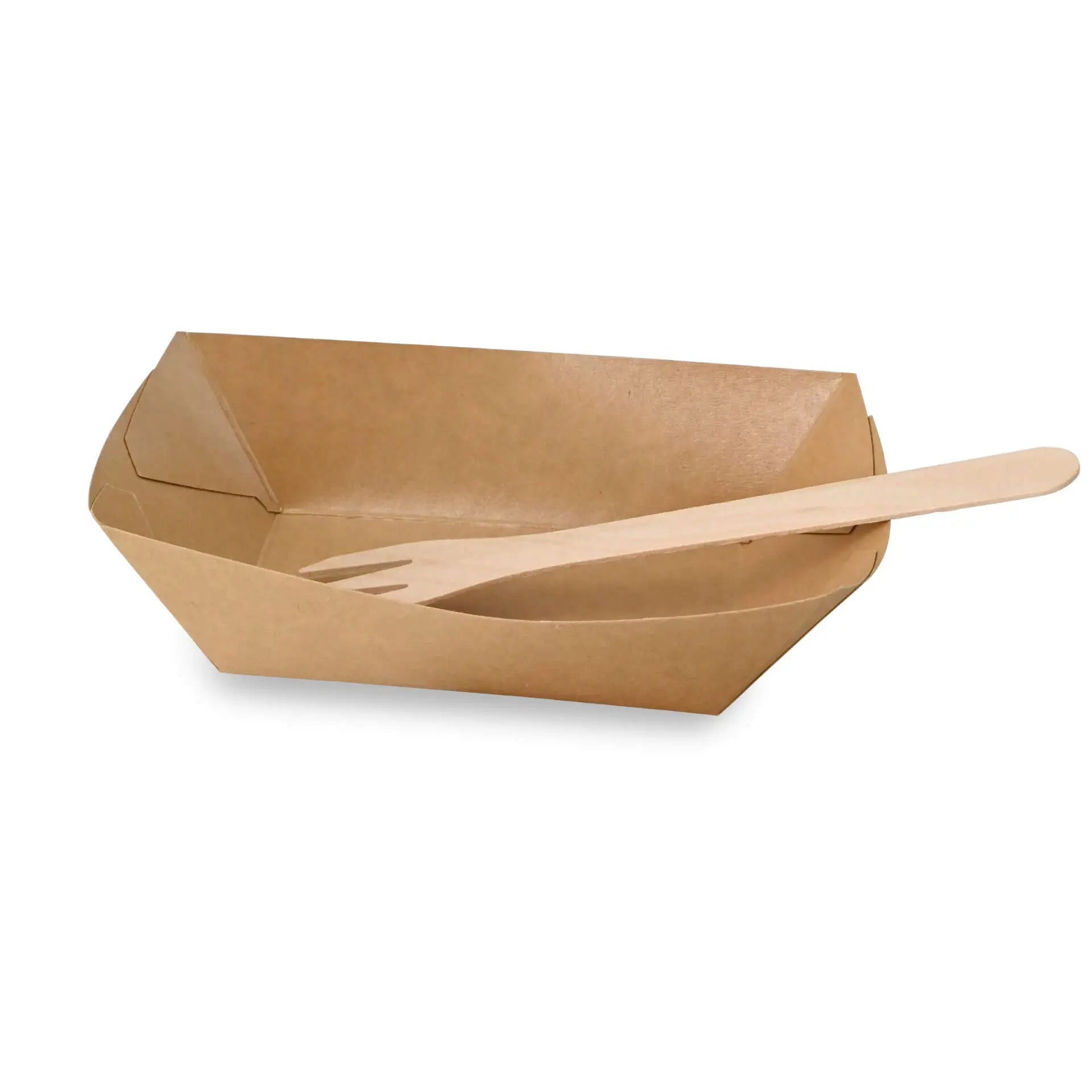 Cardboard Snack Tray 400 ml, 17 x 12,5 x 4 cm, brown