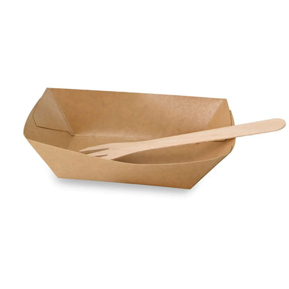 Cardboard Snack Tray 400 ml, 17 x 12,5 x 4 cm, brown