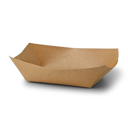 Karton-Snack-Schalen 800 ml, 21,5 x 16 x 5,5 cm, braun