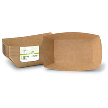 Snackschale aus Karton 800 ml, 21,5 x 16 x 5 cm, braun