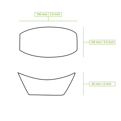 Snackschale aus Karton 500 ml, 19,5 x 14 x 4,5 cm, braun