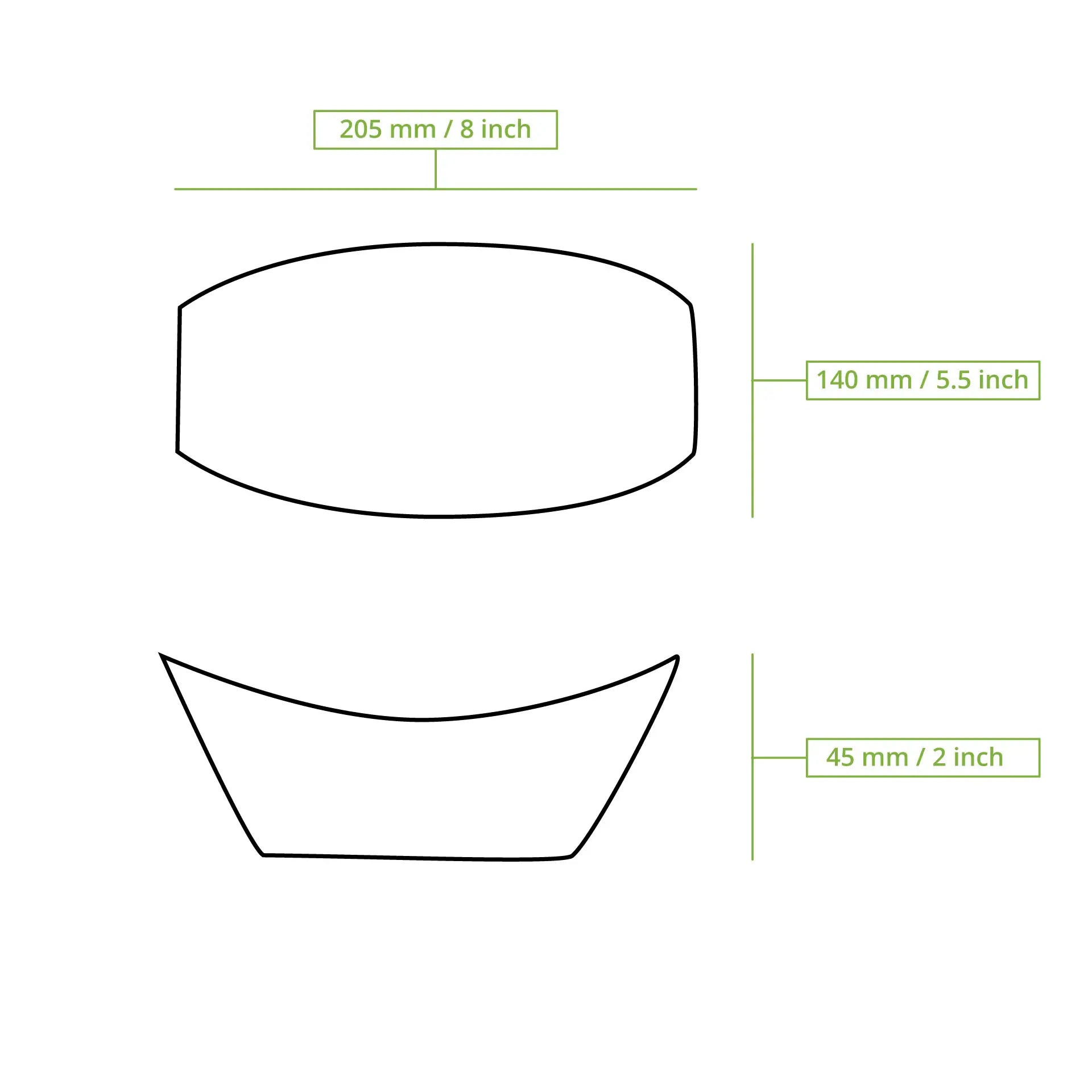 Snackschale aus Karton 500 ml, 20.5 x 14 x 4.5 cm, braun