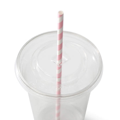 Trinkhalme aus Papier 20 cm, Ø 0,6 cm, pastell gestreift