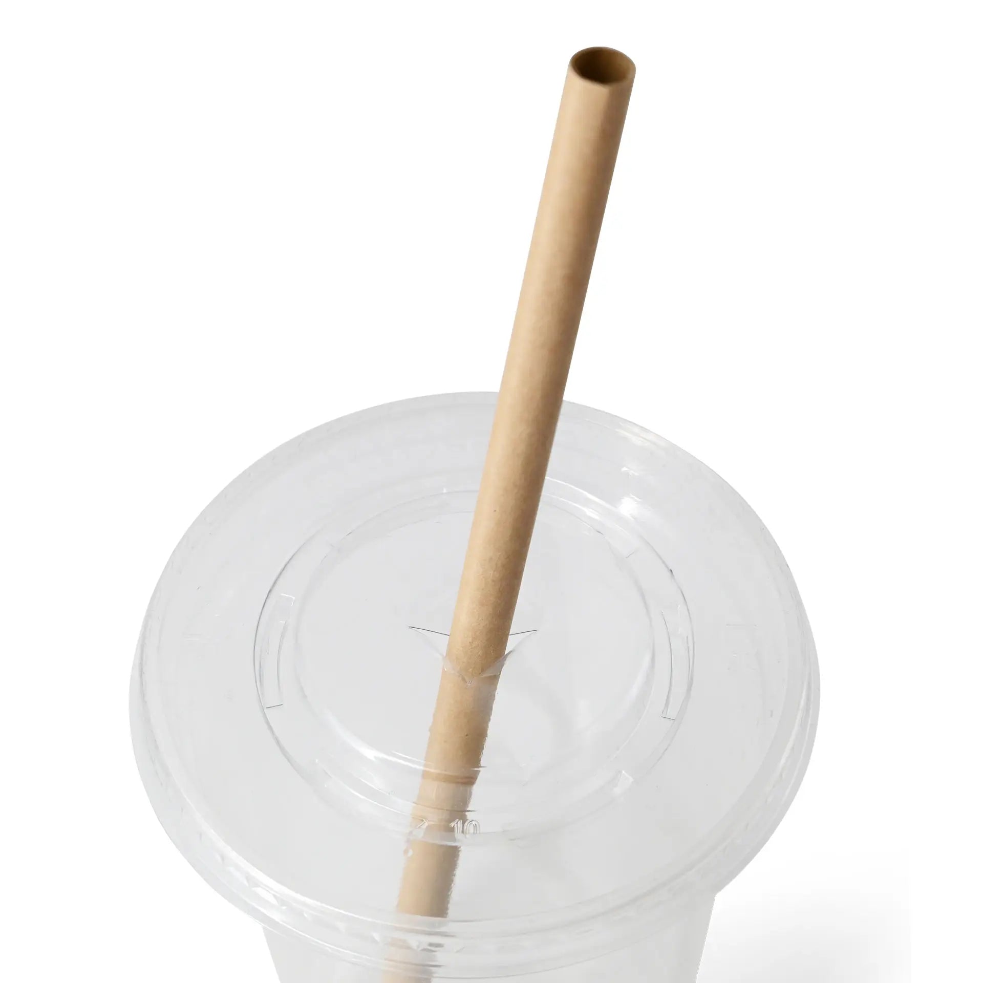 Jumbo drinking straw 23 cm, Ø 0,8 cm, brown, vertically rolled