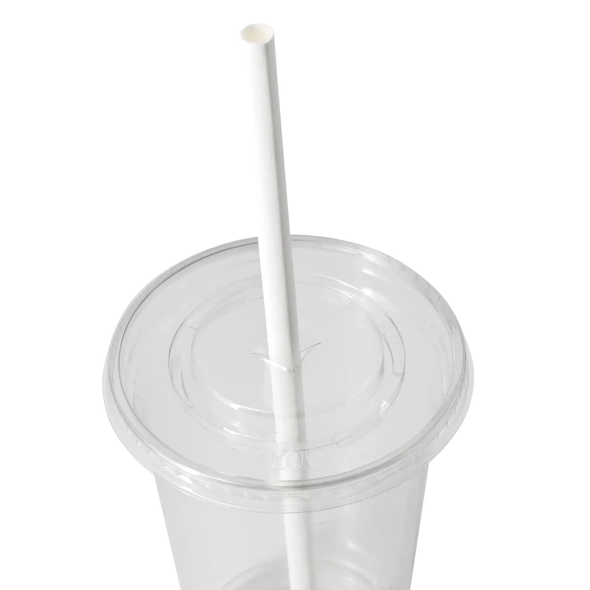 Jumbo Trinkhalm 23 cm, Ø 0,8 cm, weiß, vertikal gerollt